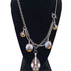 All Saints Spitalfields Opalescent Beaded & Metal Chainlink Necklace